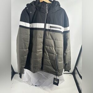 NWT Killtec Men's Derico ski jacket down look with hood and snow guard